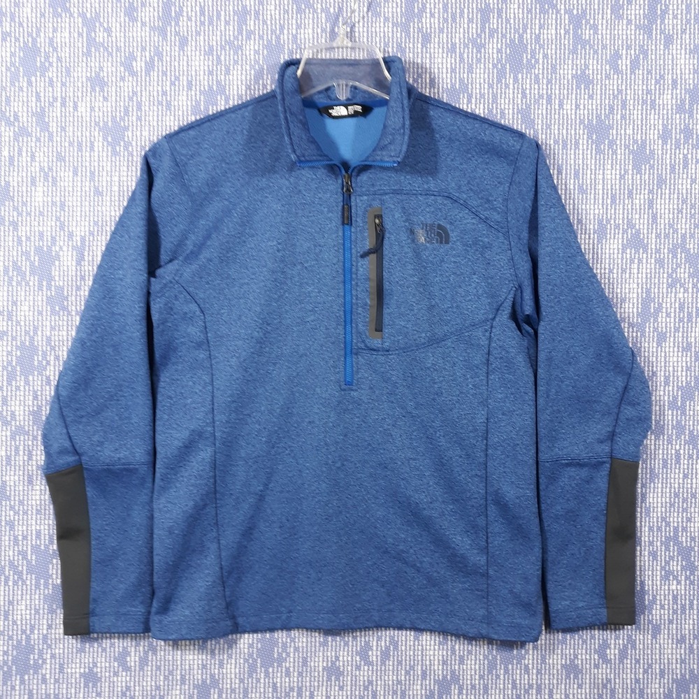The North Face Sweater Mens Medium Blue Outdoor Travel Hiking 1/2 Half Zip